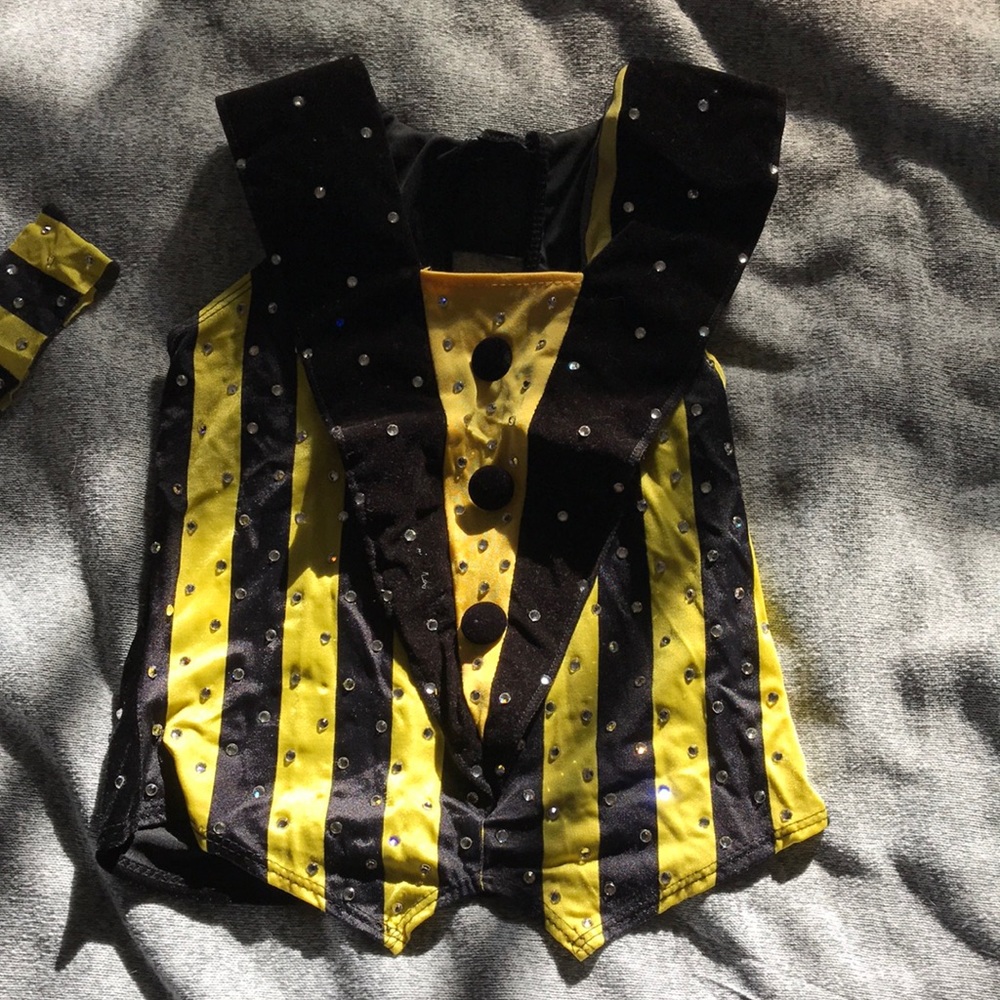 Dance costume custom medium child stoned gloves and headpiece included